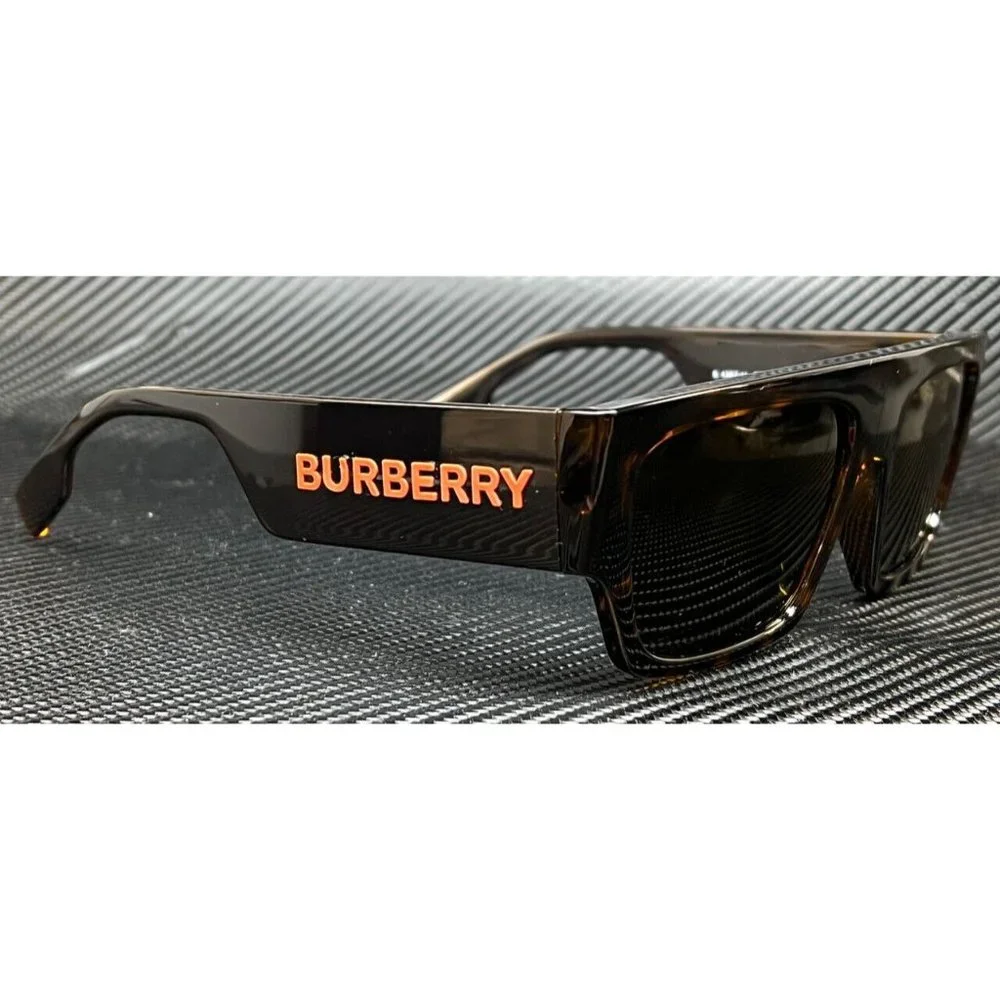 Burberry Orange Letter Havana Mens Sunglasses